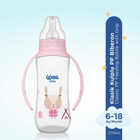 Wee Baby Klasik Kulplu PP Biberon 150 ml ve 270 ml Biberon Seti - PEMBE