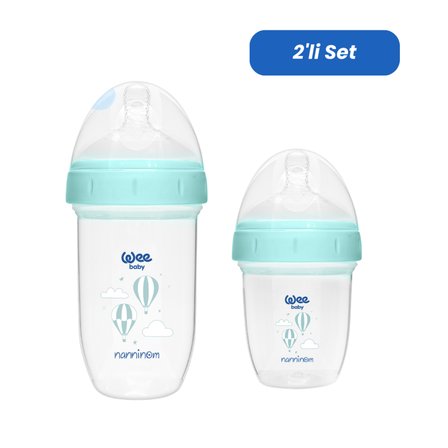 Wee Baby Nanninom Antikolik Geniş Ağızlı Biberon 150 ml ve 250 ml Biberon Seti