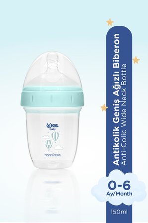Wee Baby Nanninom Antikolik Geniş Ağızlı Biberon 150 ml ve Duo No: 1 Emzik