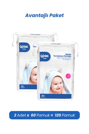 Wee Baby Bebek Temizleme Pamuğu Seti (60x2 120 Adet)