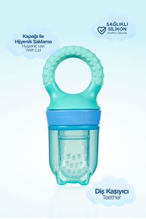 Wee Baby Meyve Süzgeci ve Kalpli Diş Kaşıyıcı Bebek Diş Çıkarma Seti-ERKEK