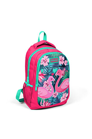 Coral High Kids Neon Mercan Su Yeşili Flamingo Desenli 3’lü Okul Çanta Seti SET0114377