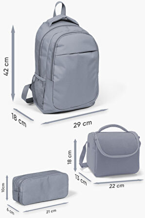 Coral High Kids Neon Mercan Su Yeşili Flamingo Desenli 3’lü Okul Çanta Seti SET0114377