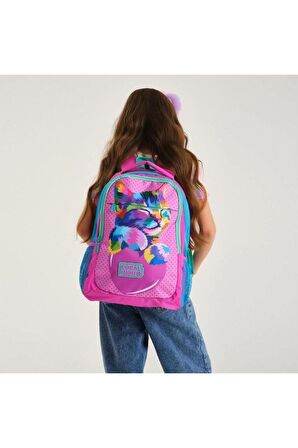 Coral High Kids Pembe Mavi Simli Kedi Desenli 3’lü Okul Çanta Seti - Kız Çocuk İlkokul