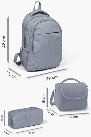 Coral High Kids Neon Mercan Lacivert 3’lü Okul Çanta Seti SET0114392