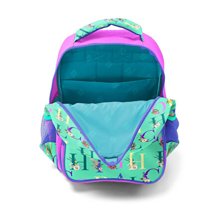 Coral High Kids Su Yeşili Açık Pembe Monogram Desenli 3'lü Okul Çanta Seti SET0114410