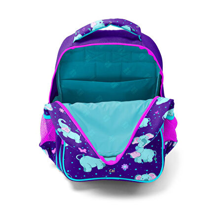 Coral High Kids Mor Pembe Fil Desenli 3'lü Okul Çanta Seti SET0114411