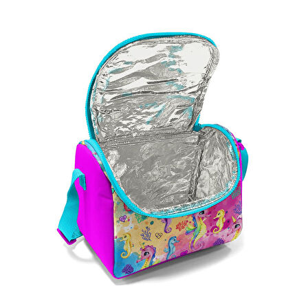 Coral High Kids Pembe Rengarenk Denizatı Desenli 3'lü Okul Çanta Seti SET0114412