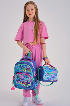 Coral High Kids Lavanta Su Yeşili Grafiti Desenli 3'lü Okul Çanta Seti SET0114414