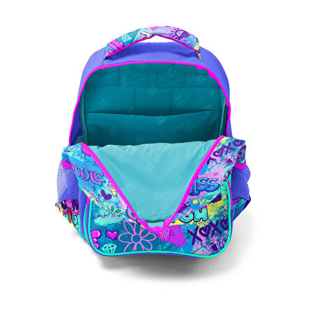 Coral High Kids Lavanta Su Yeşili Grafiti Desenli 3'lü Okul Çanta Seti SET0114414