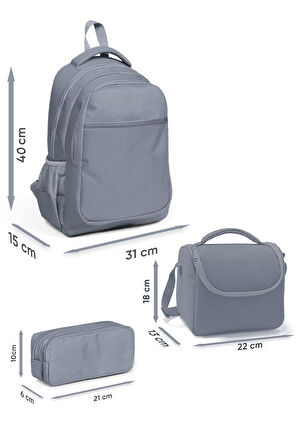 Coral High Kids Kırmızı Yeşil Karpuz Desenli 3'lü Okul Çanta Seti SET0114428 - Erkek