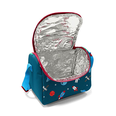 Coral High Kids Çivit Kırmızı Uzay Desenli Çekçekli 3'lü Çanta Seti SET0123136