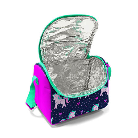 Coral High Kids Lacivert Pembe Unicorn Desenli Çekçekli 3'lü Çanta Seti SET0123366