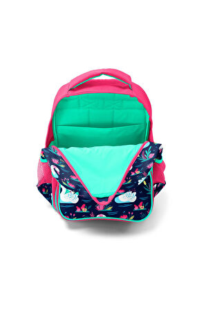 Coral High Kids Neon Mercan Lacivert Kuğu Desenli 3'lü Okul Çanta Seti SET0123402