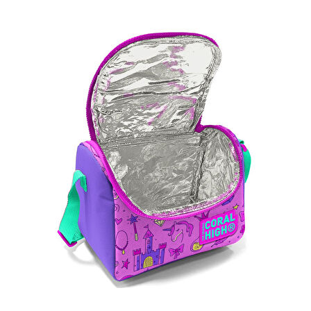 Coral High Kids Açık Pembe Mor Unicornlu Prenses Desenli 3’lü Okul Çanta Seti SET0123481