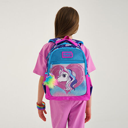 Coral High Kids Mor Pembe Unicorn Desenli 3’lü Okul Çanta Seti SET0123492