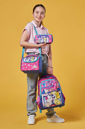 Coral High Kids Kedi Köpek Desenli 3’lü Okul Çanta Seti SET0123646