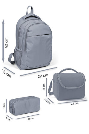 Coral High Kids Çok Renkli Kalp Desenli 3’lü Okul Çanta Seti SET0123670