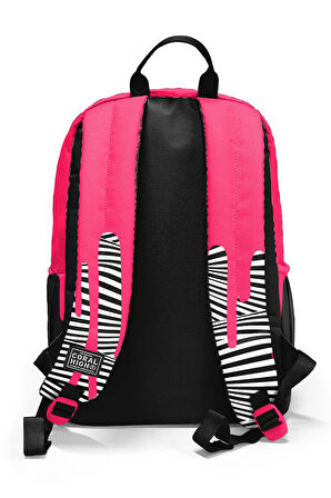 Coral High Pembe Siyah Beyaz Desenli 3’lü Okul Çanta Seti SET0123678