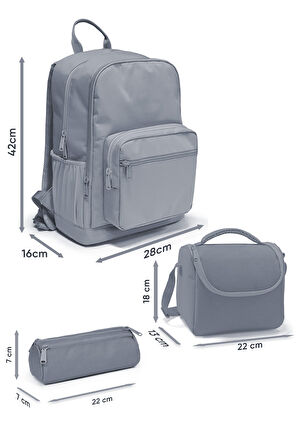 Coral High Renkli Çizgili 3’lü Okul Çanta Seti SET0123680