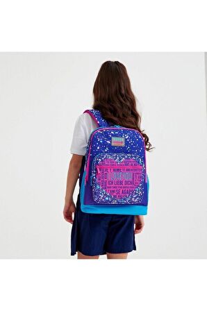Coral High Kids Mor Mavi Pembe Kalp Desenli 3’lü Okul Çanta Seti - Kız Çocuk
