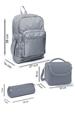 Coral High Kids Yeşil Kahverengi High Craft Desenli 3’lü Okul Çanta Seti SET0123776