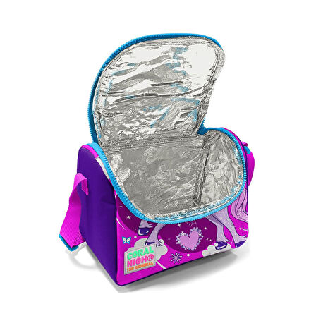 Coral High Kids Mor Pembe Unicorn Desenli Çekçekli 3’lü Okul Çanta Seti SET0123908