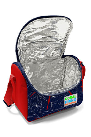 Coral High Kids Lacivert Kırmızı Örümcek Desenli Çekçekli 3'lü Çanta Seti SET0123920