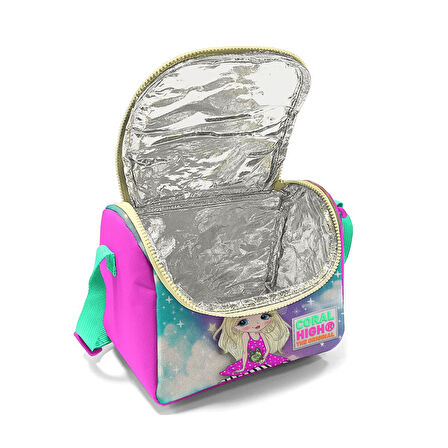 Coral High Kids Pembe Su Yeşili Unicornlu Kız Desenli Çekçekli 3’lü Okul Çanta Seti SET0123933