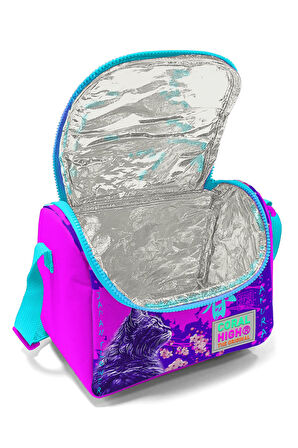 Coral High Kids Mor Pembe Anime Kedi Desenli Üç Bölmeli Çekçekli 3'lü Çanta Seti SET0123953