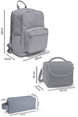 Coral High Kids Pembe Turkuaz Kulaklık Paten Desenli Çekçekli 3'lü Çanta Seti SET0123954