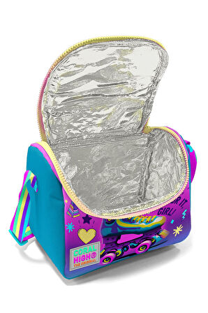 Coral High Kids Pembe Turkuaz Kulaklık Paten Desenli Çekçekli 3'lü Çanta Seti SET0123954