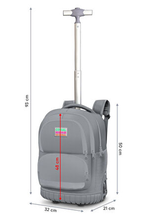 Coral High Kids Lacivert Dinozor Desenli Çekçekli 3'lü Çanta Seti SET0124024