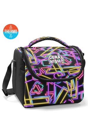 Coral High Siyah Renkli Neon Desenli 3’lü Okul Çanta Seti SET0133248