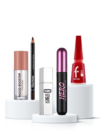 Flormar Glossy Red 5'li Makyaj Seti