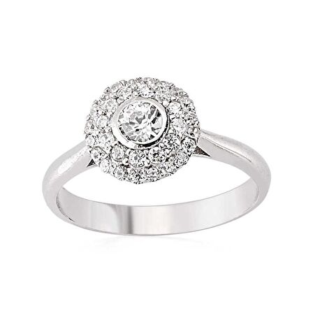 Gümüş Zirkon Taşlı Kadın Yüzük