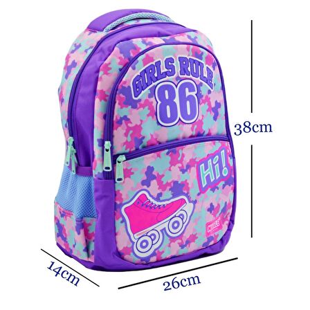 Muggle 3 Bölmeli Girls Rule Okul Sırt Çantası Ve Kalem Çantası