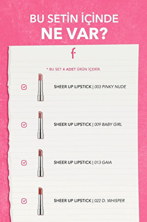 Sheer Up Lush Lips Collection 4'lü Makyaj Seti