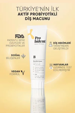 Probident Aktif Probiyotik Akgünlük Özüt Ilaveli Diş Macunu & Dil Temizleme Aparatı