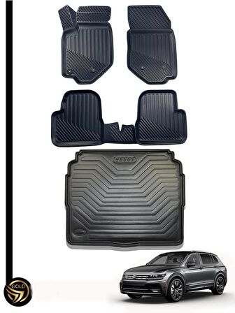 VOLKSWAGEN TİGUAN 2016+ HAVUZLU PASPAS+BAGAJ HAVUZU İKİLİ SET 