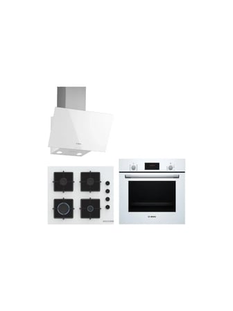 Bosch Beyaz 3 Lü Ankastre Set 300 HBF512BW1T POP7C2P31O DWK63PJ20T Modern Mutfak Uyumlu
