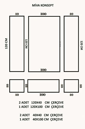 DEKORATİF BOYANABİLİR POLİÜRETAN DUVAR ÇITASI- 6 LI HAZIR ÇERÇEVE SETİ (SET 390)