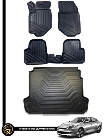 RENAULT FLUENCE 2009+ HAVUZLU PASPAS+BAGAJ HAVUZU İKİLİ SET 