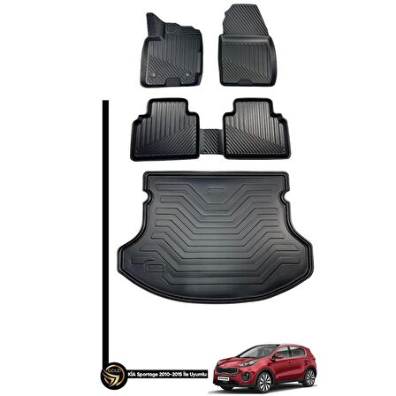 Kia Sportage 2010+ 3D Havuzlu Paspas + Bagaj Havuzu Ikili Set