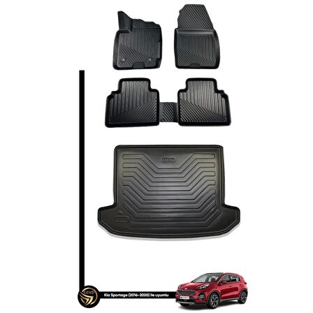 Kia Sportage 2016+ 3D Havuzlu Paspas + Bagaj Havuzu Ikili Set
