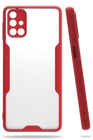 Mey İthalat®  Samsung Galaxy M31S Kılıf Platin Silikon - Kırmızı