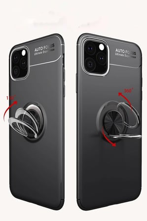 Mey İthalat®   iPhone 11 Pro Kılıf Range Yüzüklü Silikon - Kırmızı
