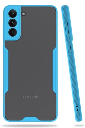 Mey İthalat®  Samsung Galaxy S21 Plus Kılıf Platin Silikon - Mavi