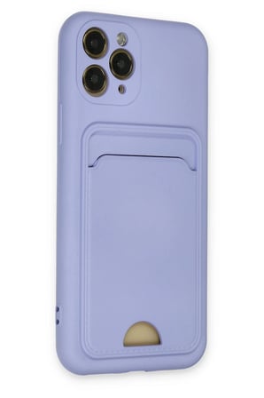 Mey İthalat®   iPhone 11 Pro Kılıf Kelvin Kartvizitli Silikon - Lila