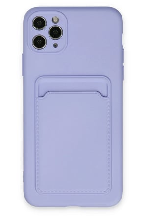 Mey İthalat®   iPhone 11 Pro Max Kılıf Kelvin Kartvizitli Silikon - Lila